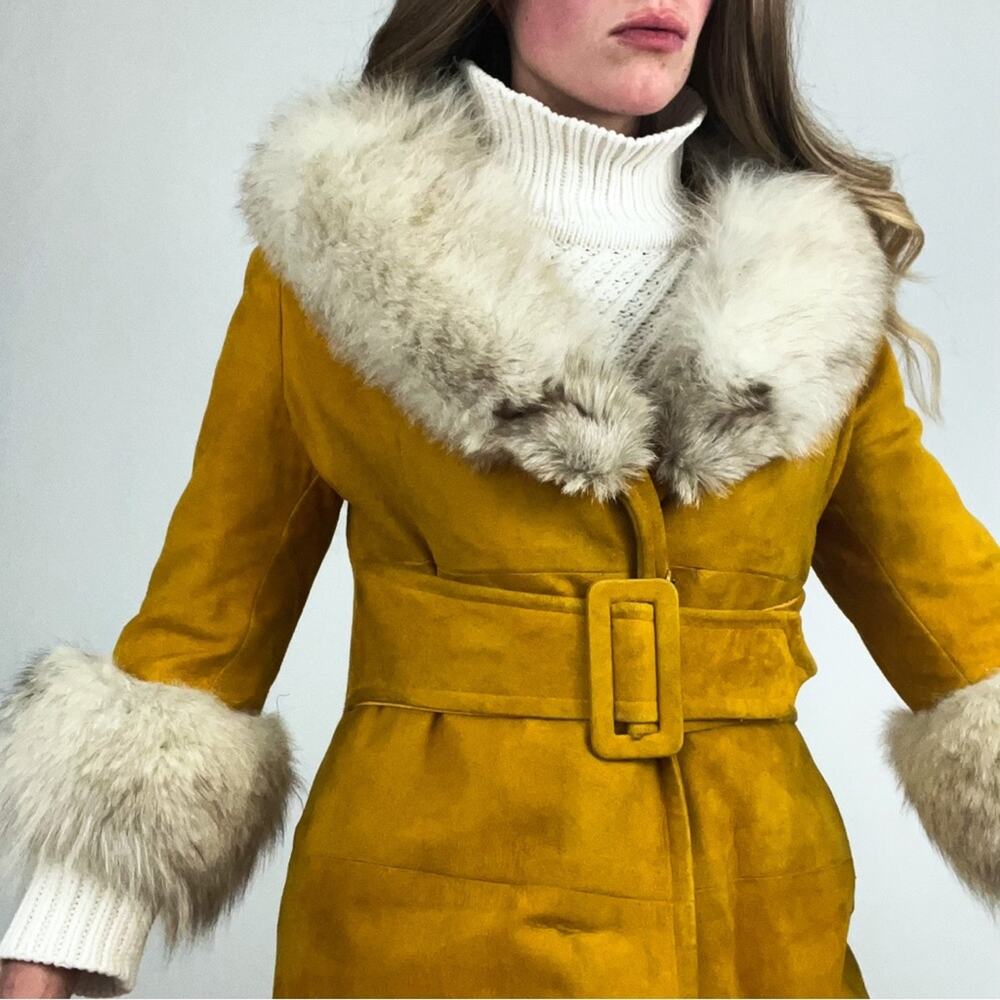 Vintage 60’s Penny Lane Genuine Suede & Fur-Trimmed Coat | Size S/M